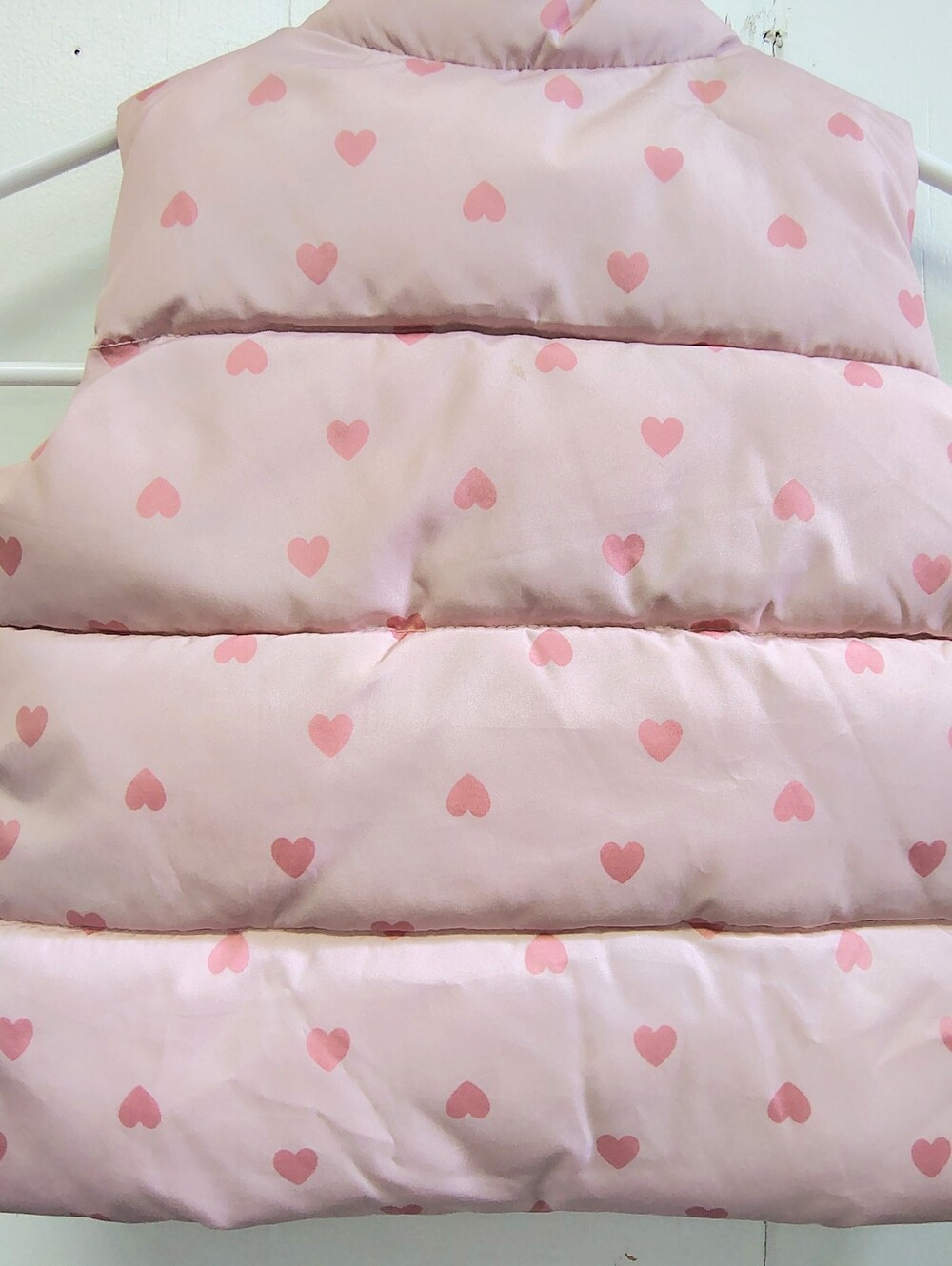Old Navy Pink Heart Puffer Vest Size 6-12M - Picture 2 of 3